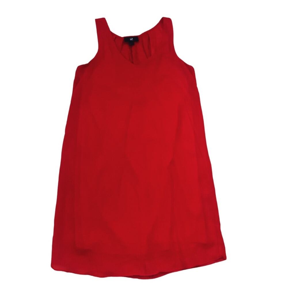 IZ Byer Vibrant Cherry Red Sleeveless Short Dress Flowy Cocktail Mini Graduation